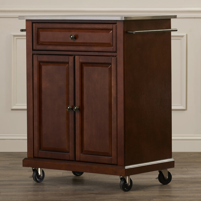 Three Posts™ Hedon Kitchen Cart with Stainless Steel Top & Reviews